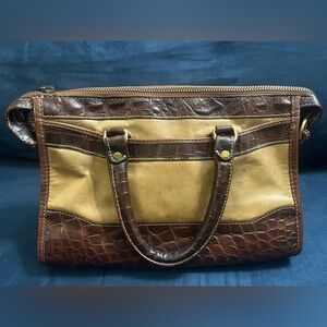 Brown and Tan Brahmin Leather Handbag/ Purse